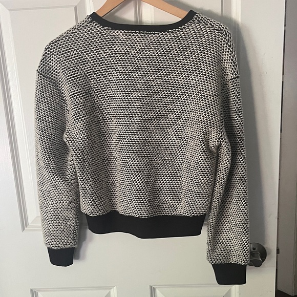 Marine Layer Black&White Crew Neck Cropped Knit Sweater Sz small - Picture 6 of 6
